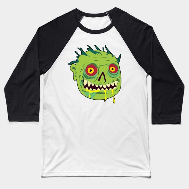 🧟 Undead Zombie – Scary Man-Eating Creature of the Night Baseball T-Shirt by Pixoplanet